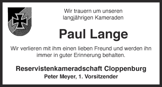 Anzeige von Paul Lange von OM-Medien