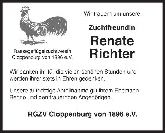 Anzeige von Renate Richter von OM-Medien