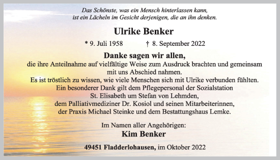 Anzeige von Ulrike Benker von OM-Medien