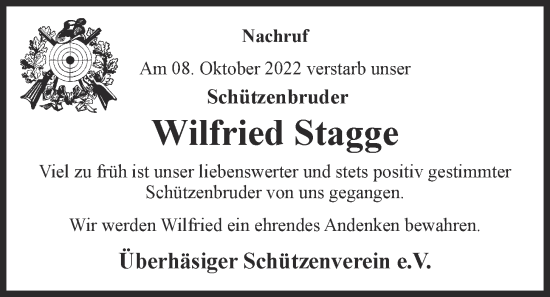 Anzeige von Wilfried Stagge von OM-Medien