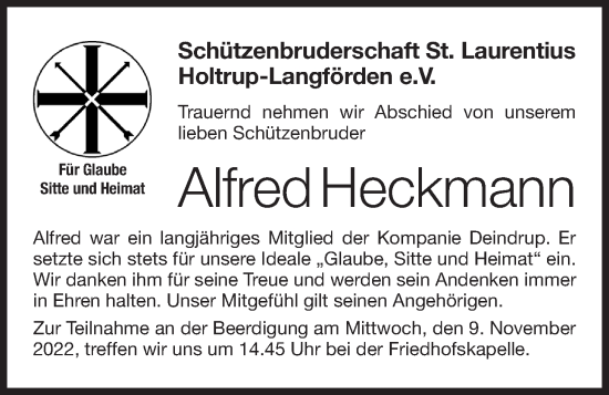 Anzeige von Alfred Heckmann von OM-Medien