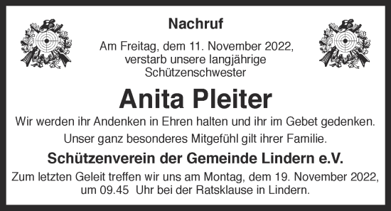 Anzeige von Anita Pleiter von OM-Medien