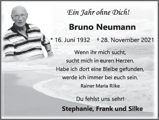 Anzeige von Bruno Neumann von OM-Medien