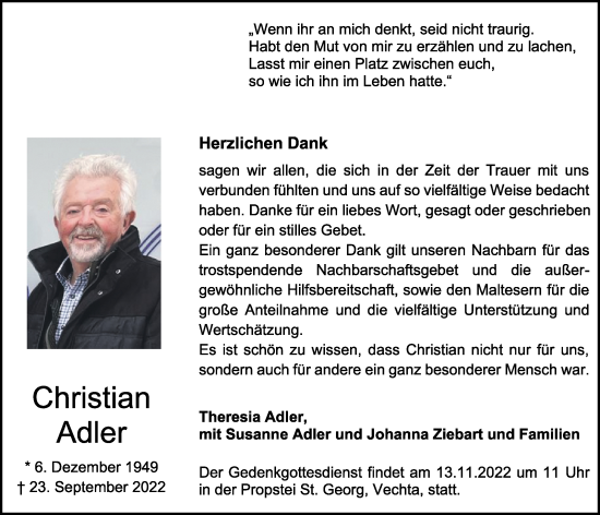 Anzeige von Christian Adler von OM-Medien