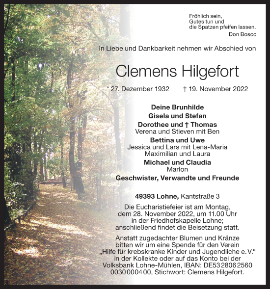 Anzeige von Clemens Hilgefort von OM-Medien