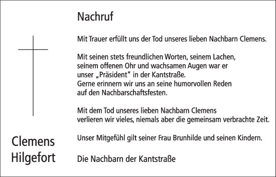 Anzeige von Clemens Hilgefort von OM-Medien