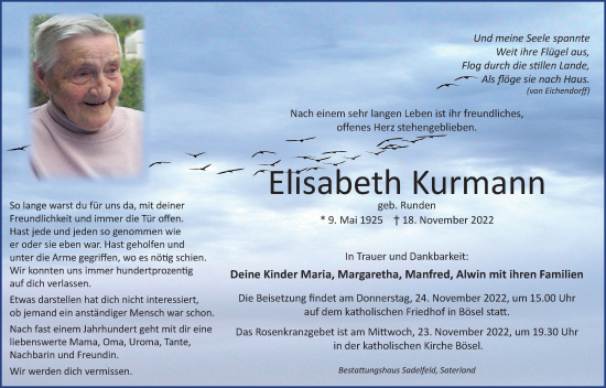 Anzeige von Elisabeth Kurmann von OM-Medien