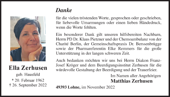 Anzeige von Ella Zerhusen von OM-Medien