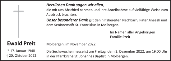 Anzeige von Ewald Preit von OM-Medien