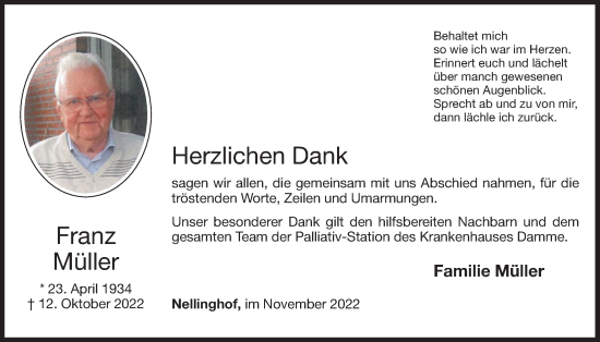 Anzeige von Franz Müller von OM-Medien