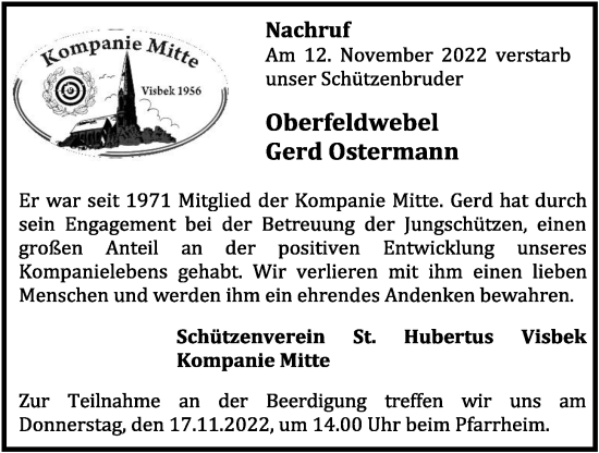 Anzeige von Gerd Ostermann von OM-Medien