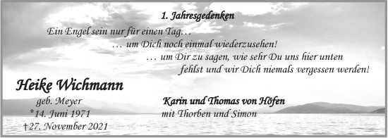 Anzeige von Heike Wichmann von OM-Medien