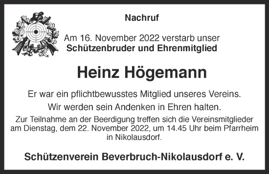 Anzeige von Heinz Högemann von OM-Medien