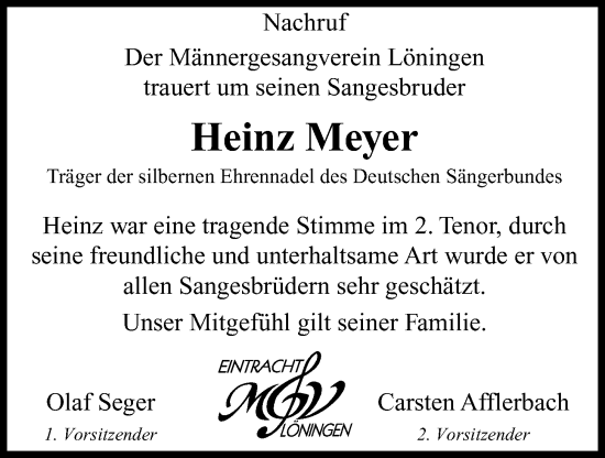 Anzeige von Heinz Meyer von OM-Medien
