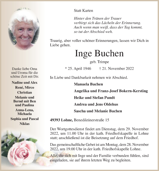 Anzeige von Inge Buchen von OM-Medien