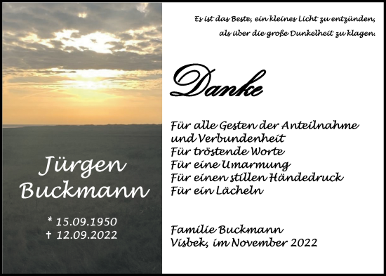 Anzeige von Jürgen Buckmann von OM-Medien