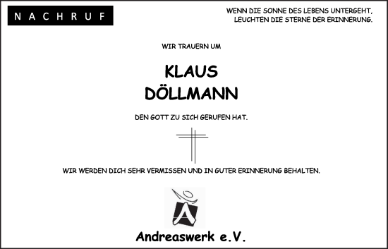 Anzeige von Klaus Döllmann von OM-Medien