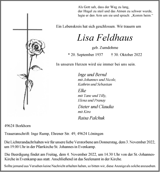 Anzeige von Lisa Feldhaus von OM-Medien