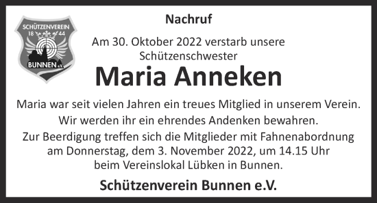 Anzeige von Maria Anneken von OM-Medien