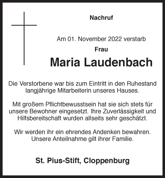 Anzeige von Maria Laudenbach von OM-Medien