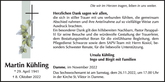 Anzeige von Martin Kühling von OM-Medien