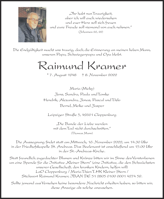 Anzeige von Raimund Kramer von OM-Medien