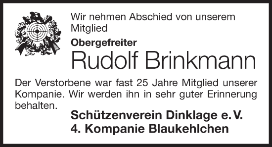 Anzeige von Rudolf Brinkmann von OM-Medien