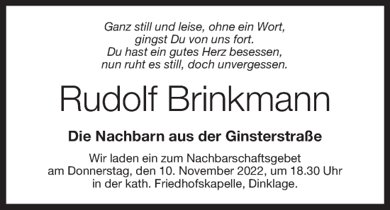 Anzeige von Rudolf Brinkmann von OM-Medien