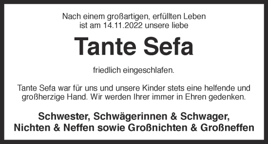 Anzeige von Sefa  von OM-Medien