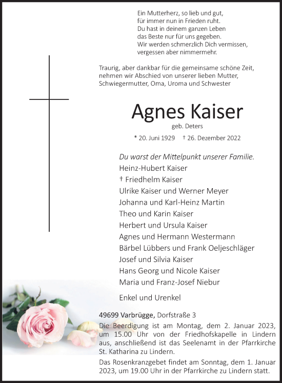 Anzeige von Agnes Kaiser von OM-Medien
