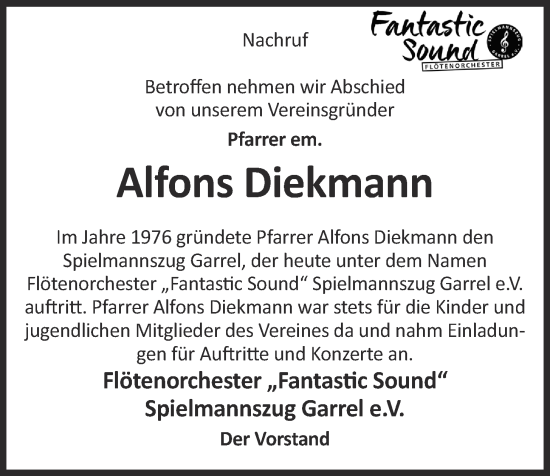 Anzeige von Alfons Diekmann von OM-Medien