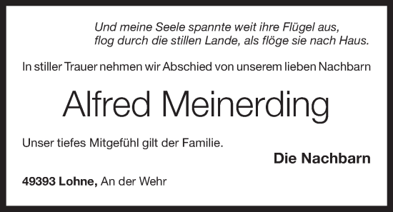 Anzeige von Alfred Meinerding von OM-Medien
