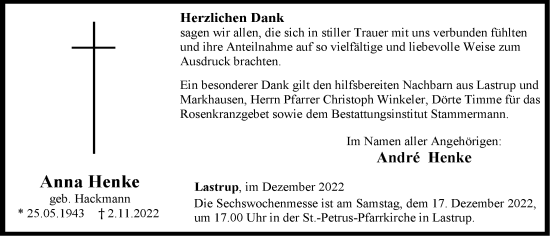 Anzeige von Anna Henke von OM-Medien