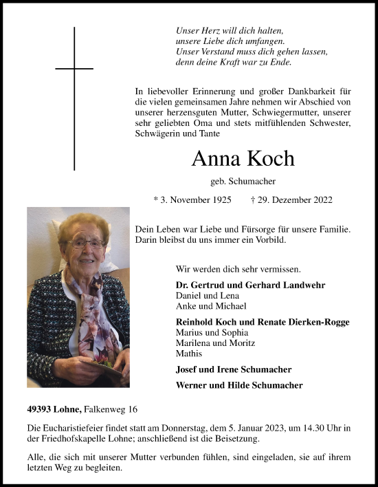 Anzeige von Anna Koch von OM-Medien