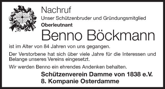 Anzeige von Benno Böckmann von OM-Medien