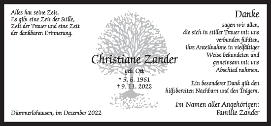 Anzeige von Christiane Zander von OM-Medien