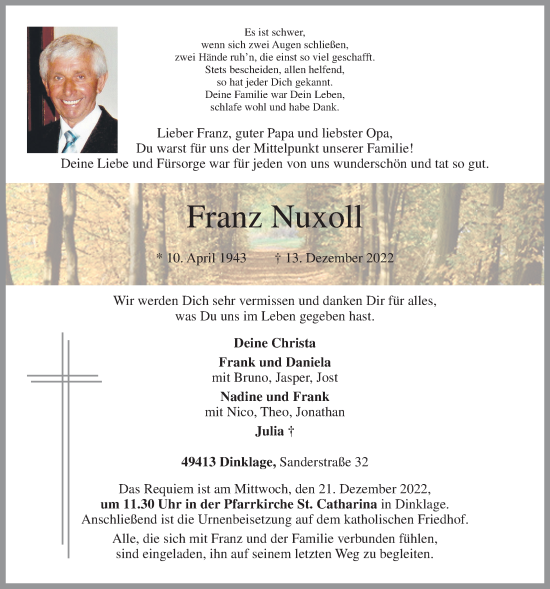 Anzeige von Franz Nuxoll von OM-Medien