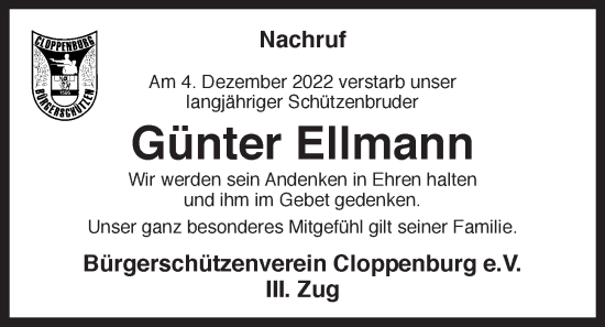 Anzeige von Günter Ellmann von OM-Medien