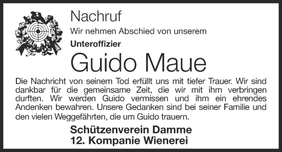 Anzeige von Guido Maue von OM-Medien