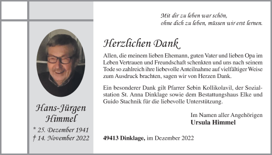 Anzeige von Hans-Jürgen Himmel von OM-Medien