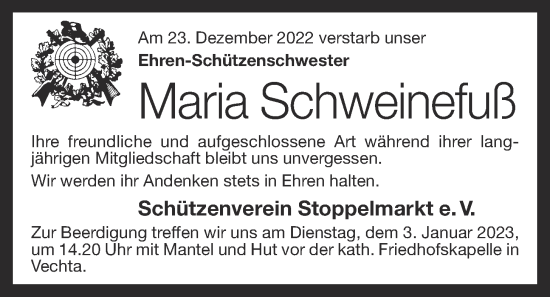 Anzeige von Maria Schweinefuß von OM-Medien