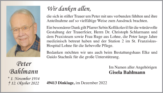 Anzeige von Peter Bahlmann von OM-Medien