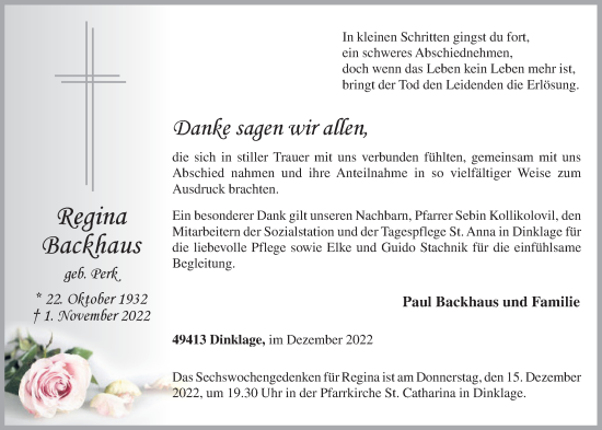 Anzeige von Regina Backhaus von OM-Medien