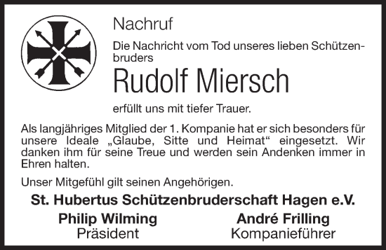 Anzeige von Rudolf Miersch von OM-Medien