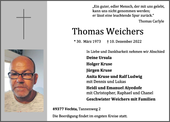 Anzeige von Thomas Weichers von OM-Medien