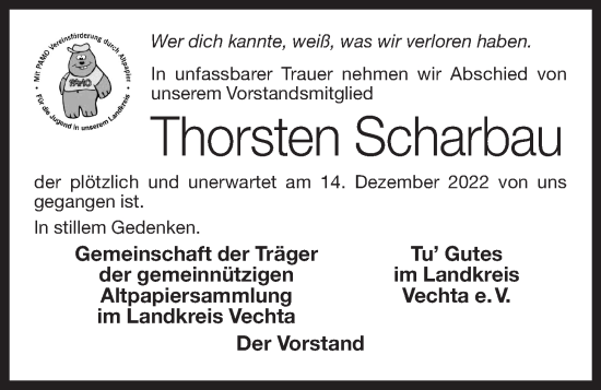 Anzeige von Thorsten Scharbau von OM-Medien