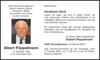 Anzeige von Albert Pöppelmann von OM-Medien