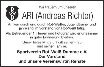 Anzeige von Andreas Richter von OM-Medien