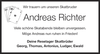 Anzeige von Andreas Richter von OM-Medien