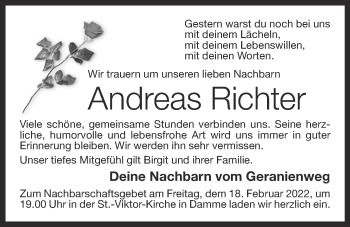 Anzeige von Andreas Richter von OM-Medien
